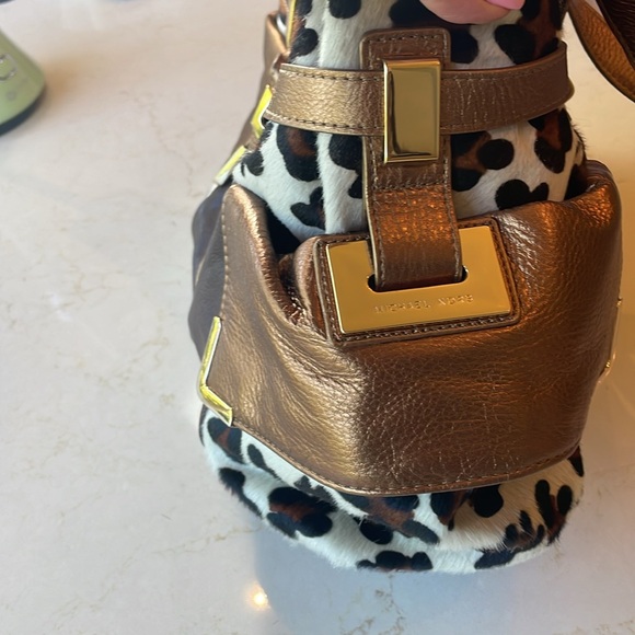 MICHAEL KORS leopard and brown and gold leather bag - Picture 13 of 14